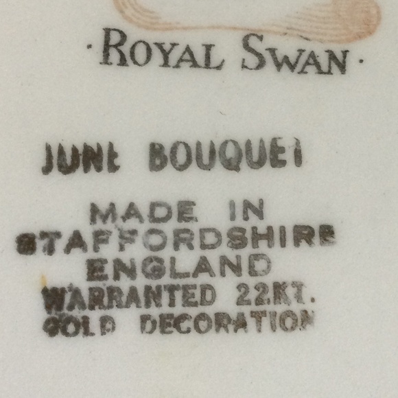 ROYAL Swan Staffordshire England VINTAGE Plate - Picture 2 of 3